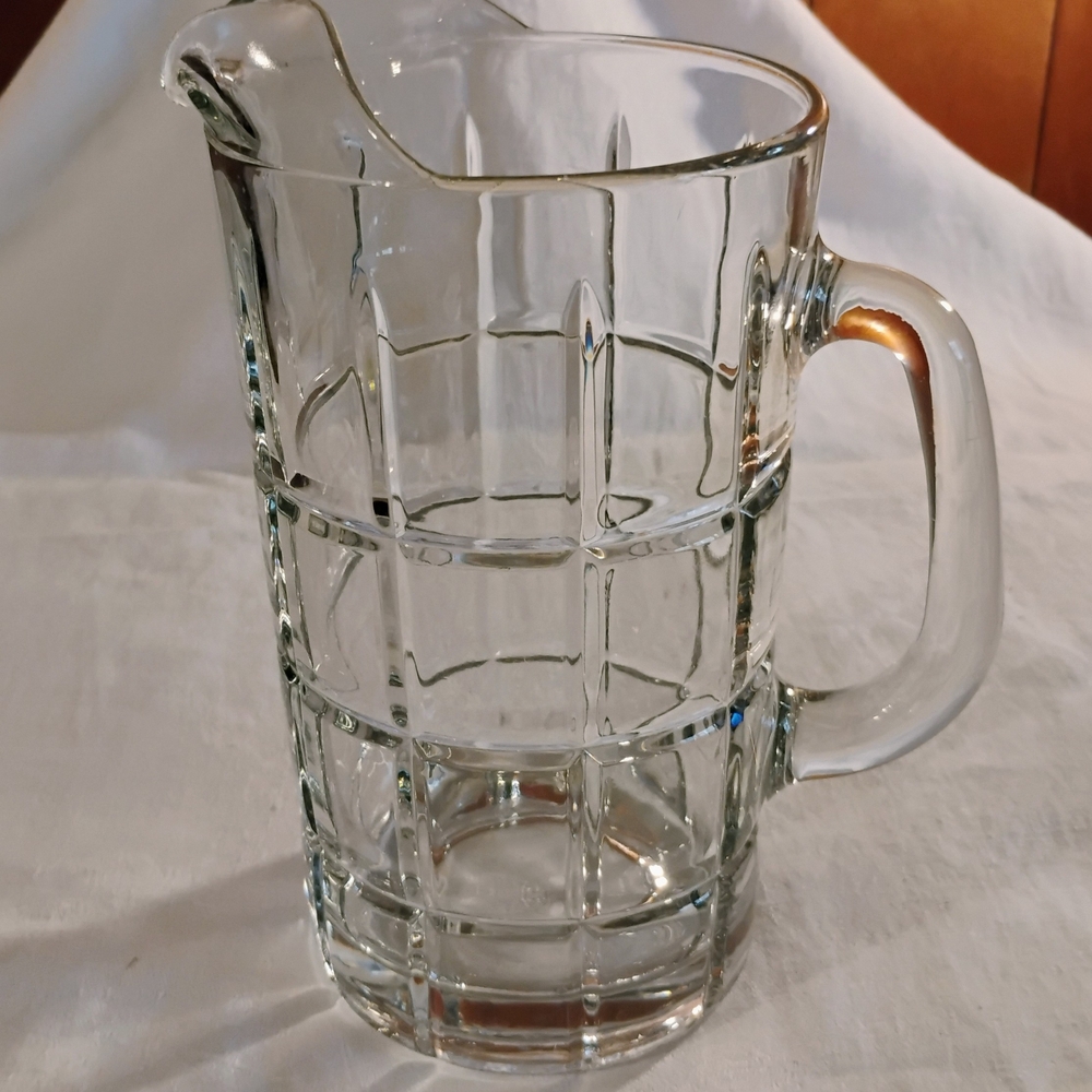 Anchor Hocking Clear Glass Grid Pitcher